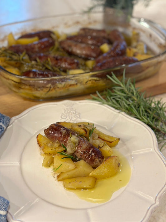 Sausage with Potatoes in a Beer Marinade