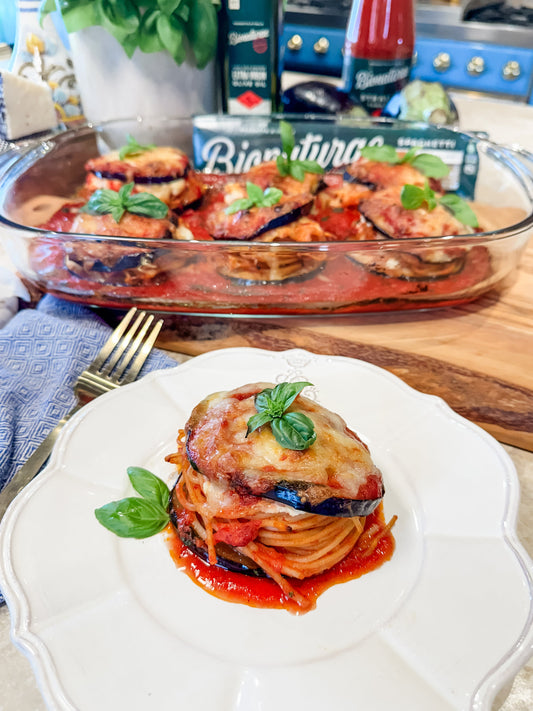 Eggplant Stuffed with Spaghetti and Ricotta