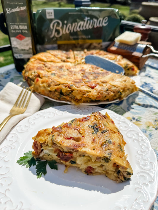 Sausage and Spinach Pasta Frittata