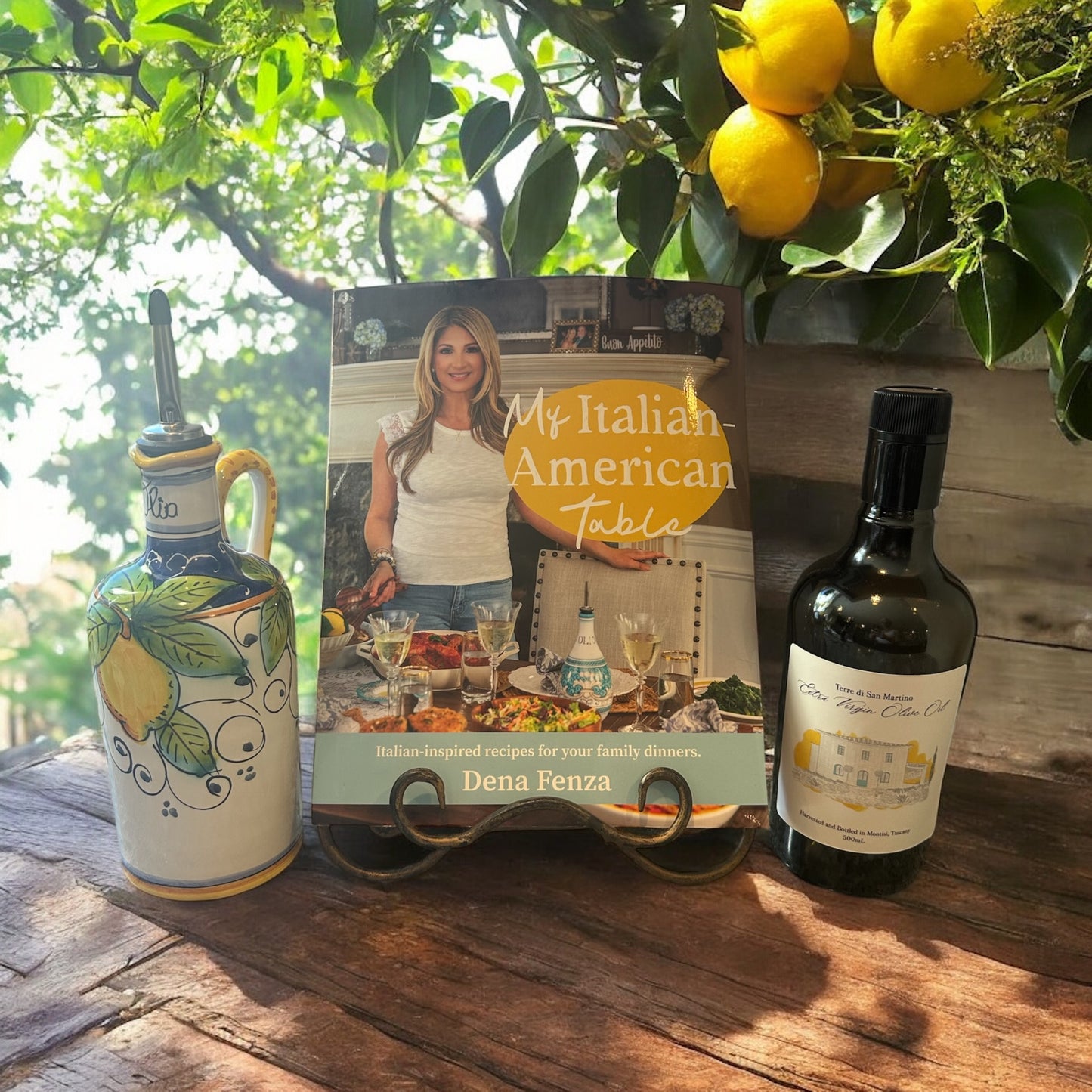 Gift Pack: Cookbook, 1 Oil (Terre di San Martino- Nico's Oil) w/ Handcrafted Bottle