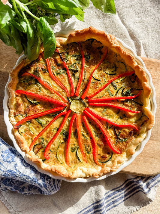 Easy Zucchini and Red Pepper Quiche