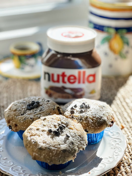 Chocolate Chip Ricotta Muffins with Nutella