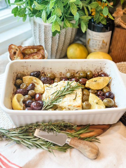 Baked Feta with Warm Olives