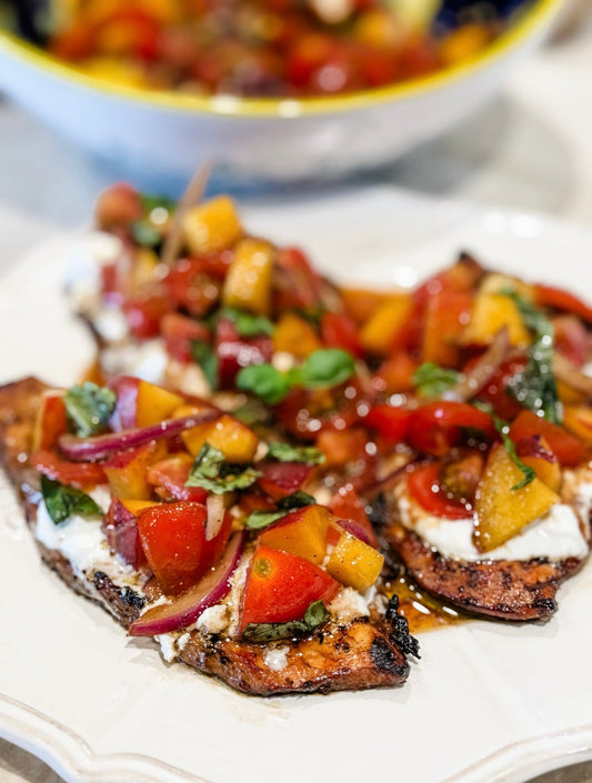 Peach and Tomato Brushetta Chicken