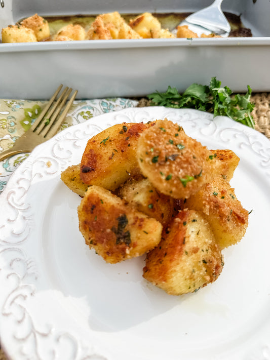 Roasted Potatoes Encrusted in Bread Crumbs