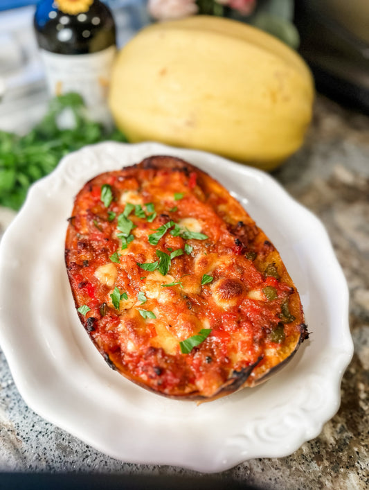 Sausage and Peppers Stuffed Spaghetti Squash