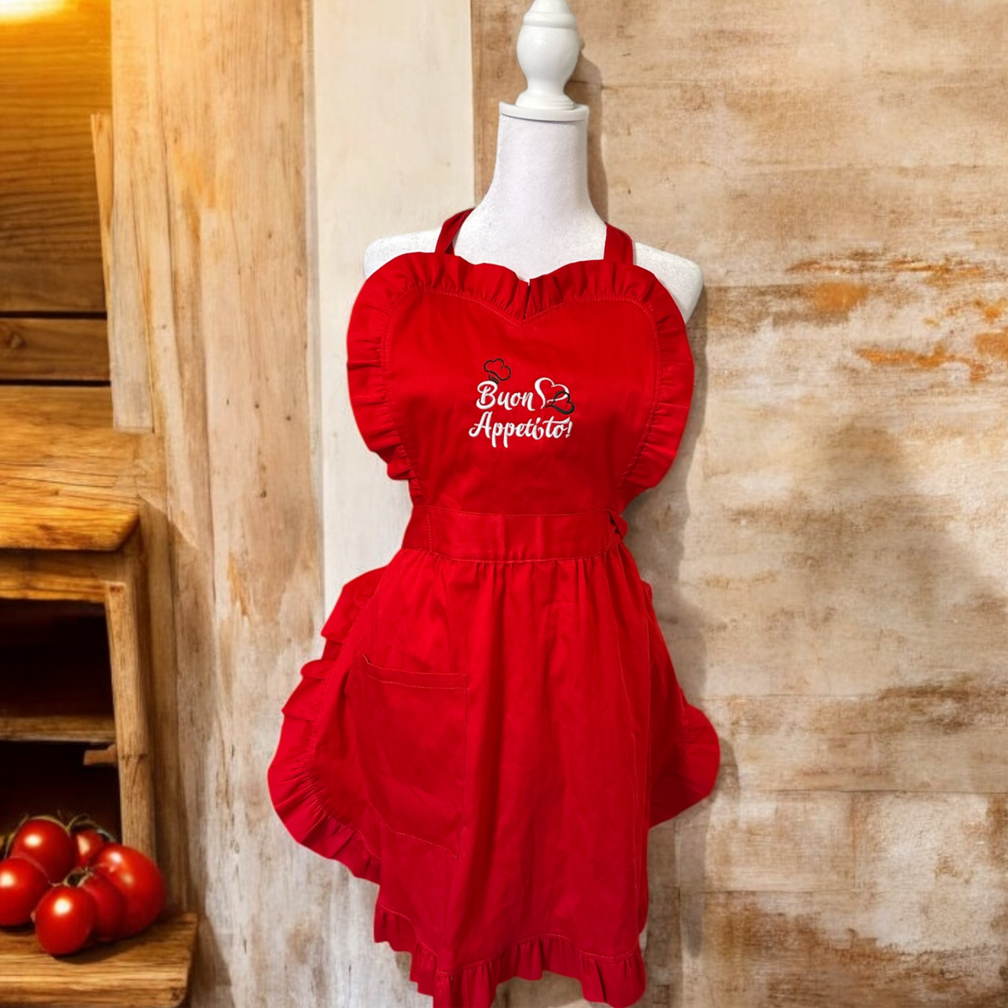 Red Ruffle Buon Appetito Apron