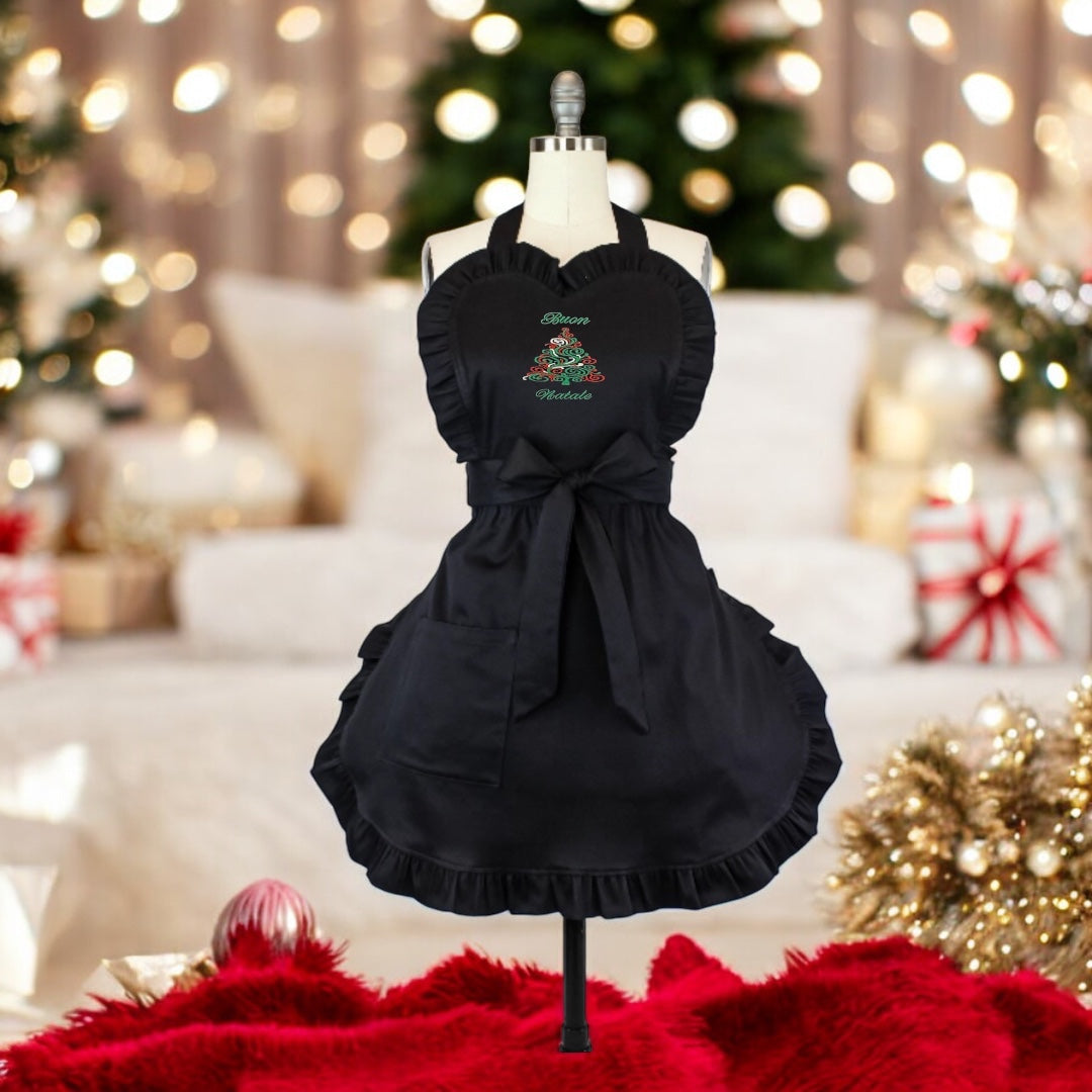 Ruffled Buon Natale Christmas Apron