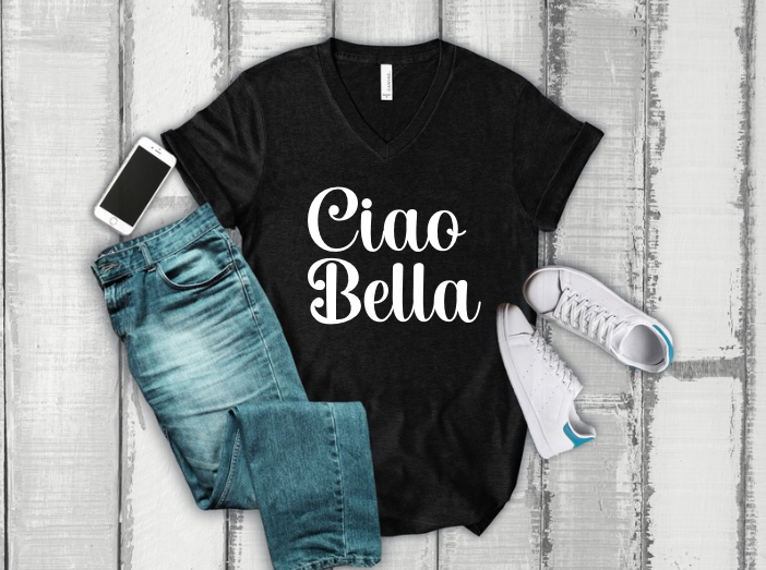 Ciao Bella V-Neck T-Shirt