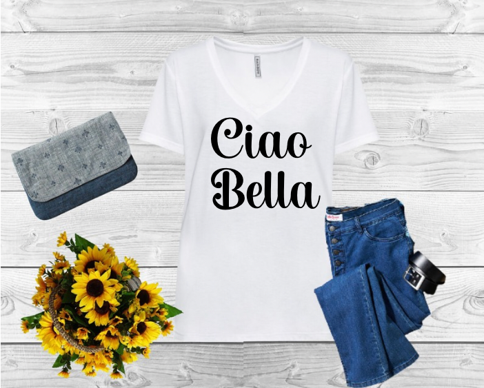 Ciao Bella V-Neck T-Shirt