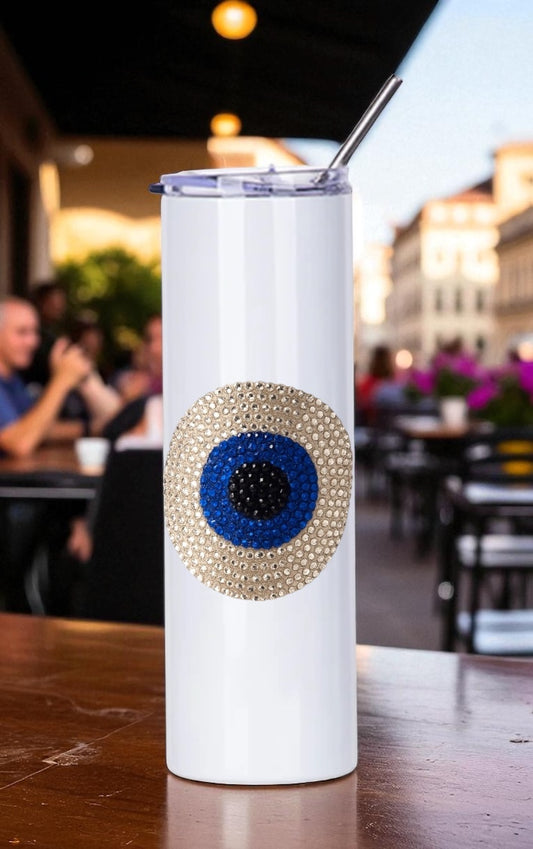 30 oz. Rhinestone Evil Eye Tumbler