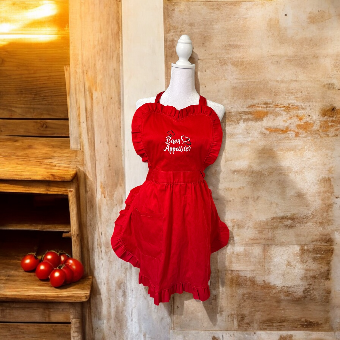 Red Ruffle Buon Appetito Apron